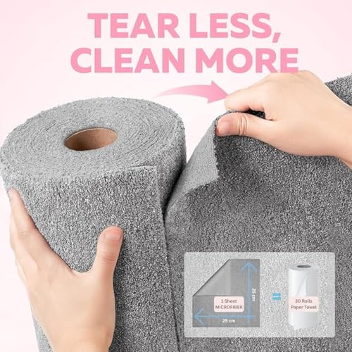 Image of ZEVON Microfibre Cleaning Cloth Roll | Reusable Towel Pack of 20