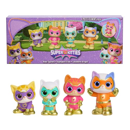 Disney Jr. SuperKitties Water Squirters 4-Pack Set Bath Toys