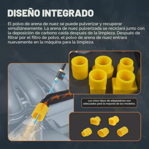 Miniatura 4 de Autool Maquina Chorro De Arena, 220v Hts558 Walnut Sandblasting Máquina De Limpieza De Válvulas De Admisión De Cilindros De Motor De Depósitos Carbonosos, Con 2kg Abrasivo,Normas Europeas