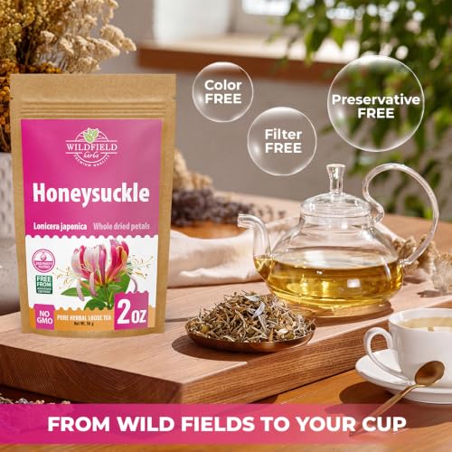 Image of 2 oz. Dried Honeysuckle Buds Herbal Tea (Lonicera Japonica) - 56g Honeysuckle Flower Herb Tea Te De Madreselva