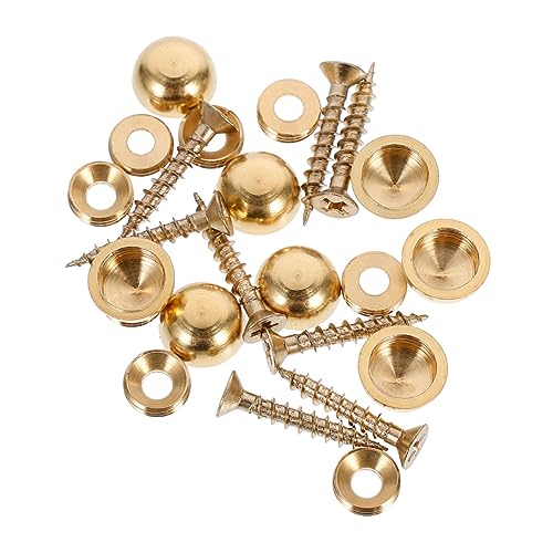 HOMOCONO 16 Pack of Thickened Copper Nails Flat Screw Nails for Advertising Boards Glass Decor