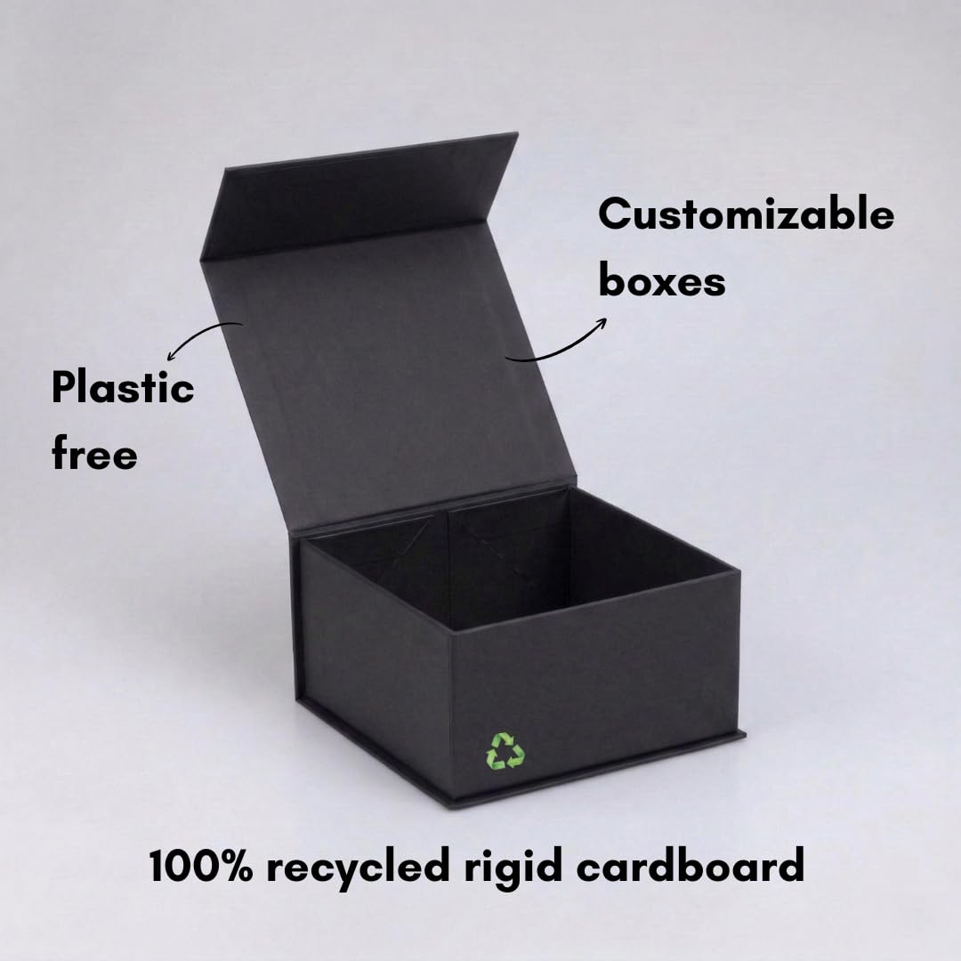 Boîte Cadeau Magnétique – Lot de 25 boîtes rigides en carton | 10 x 10 x 7 cm | Fermeture magnétique | Coffret cadeau pour mariage, Noël ou anniversaire (unisexe) | Cadeau de luxe personnalisable