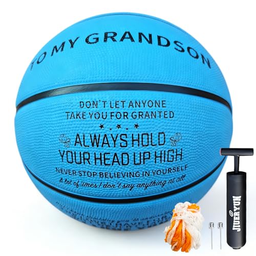Customized Engraved Basketball From Grandparents Personalized Size 7(29.5) Basketballs Inspirational Gift Perfect for Birthdays and Special Occasions Premium Rubber Basketball with Pump(Deflated)