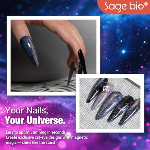 SAGEBIO Cat Eye Gel Nail Polish, 15ml Magnetic Gel, High-Gloss, Long-Lasting, Magnetic Stick for DIY Manicures, 3D Effect, Rich & Vibrant Colors, 05 — view 5