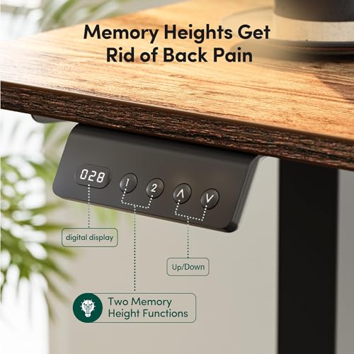 Image of CubiCubi 63x48 Inches L Shaped Standing Desk with 3 Drawers and Monitor Shelf, Height Adjustable Corner Computer Desk with Hooks, Sit Stand Up Ergonomic Home Office Workstation Table, Rustic Brown