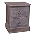 IDIMEX Table de Chevet Enzo Table de Nuit avec 2 tiroirs, en Bois de Paulownia Brun Gris Style Vintage Ethnique bohême avec gravures