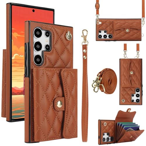 Coque bandoulière Samsung S25 Ultra cuir pour voyager léger en toute sécurité