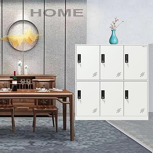 MECOLOR 4, 6, 9 Door Metal Office Storage Locker Cabinet, Gym School and Home Locker,Metal Locker Storage for Employee Staff or Workers(Full White,6D) - Thumbnail 4
