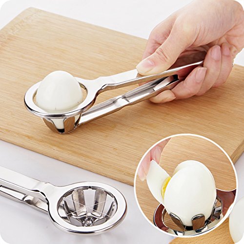 Best Utensils Stainless Steel Egg Slicer Wedger Cutter, Divides Hard Boiled Eggs Into 6 Equal Segments In One Action #TOP6