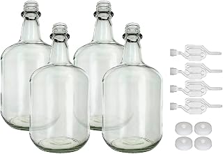 3L Jug Flint - White Cap with Hole and Twin Bubble Airlock Pack of Four