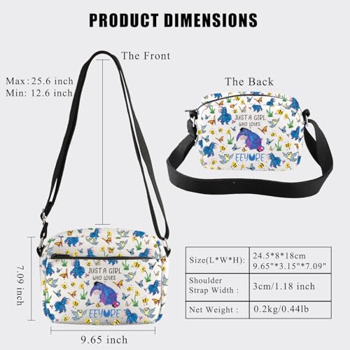 BDPWSS Donkey Crossbody Bag Just a Gi-rl Who Loves Donkey Gift Donkey Lover Gift Donkey Fans Gift Cartoon Character Fan Gift2