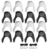 knickschutz kabel Paket: Enthält 8 Paar Schuhschilde (4 Paar für Schwarz und 4 Paar für Weiß) und 2 Paar Schnürsenkel (Schwarz und Weiß)