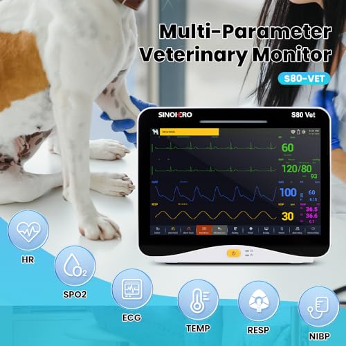 Image of Veterinary Monitor 10.1'' Multi-Parameter Touch Screen Pet Monitor for Cat, Dog,Cow,Pig,Horse and Other Animals (Standard Size)