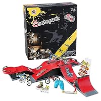 BROKIG Deck Finger Skateboard Ramps Sets DIY, Mini Skatepark Finger Toys for Kids Children Training Props Fingerboard Park (HB-005)