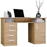 ✨ BUREAU FONCTIONNEL AVEC RANGEMENTS – Quatre tiroirs et un meuble latéral offrent un espace de rangement structuré pour documents, fournitures scolaires et accessoires informatiques. Idéal comme bureau adolescent, poste d’écriture ou espace home office compact et organisé.