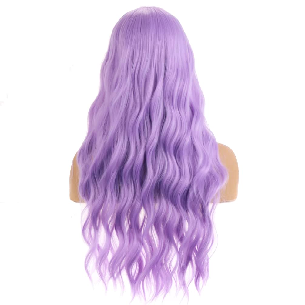 BERON  Wig Long Curly Wig Brown Curly Wigs for Women Daily Party or Cospaly Hairnet Include: Purple