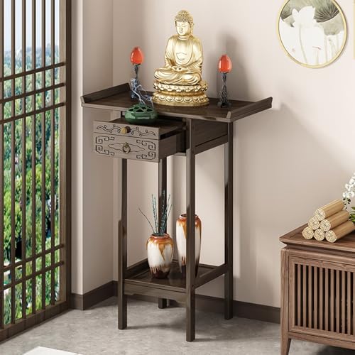 Meditation Altar Table, Altar Table, Wooden Buddha Shelf Statue Stand,