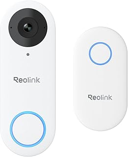 Reolink 5MP Video-Türklingel PoE-Kamera mit Chime, 3:4 Kopf-zu-Fuß-Ansicht, 2-Wege-Audio, Personen-/Paket-Erkennung, Wasserdicht, Nur unterstützt NVR, Verkabelt - Nicht WLAN Version, Weiß