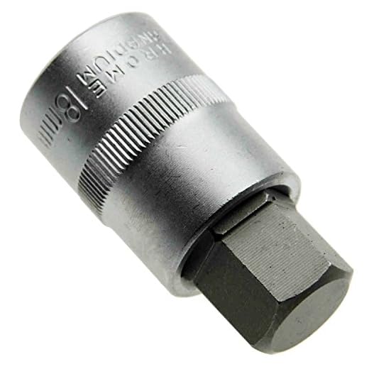 18 mm Innensechskant (6-kant/sechskant) Steck-Nuss Schlüssel Stecknüsse für Innen-6-kant Schrauben/Steckschlüssel-Einsatz Schraubendreher-Einsatz 1/2" (12.5mm) Antrieb Cr-V (S2) Länge 55 mm