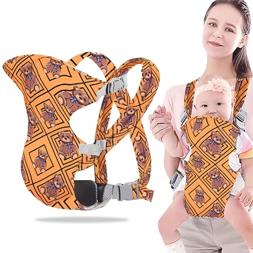 Image of Bembika Baby Carrier Newborn to Toddler with Multiple Positions Infant Carrier Soft Baby Holder Kangaroo Bag Sling Carrier All Seasons - Checkered Bear