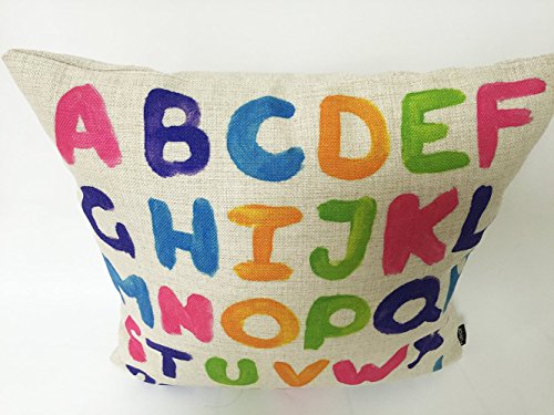 Funhom Home Decorative Pillows Colorful English Alphabet Pillow Cover Letter Cushion Cover Throw Linen Pillow Covers 18X18 Inches #TOP3