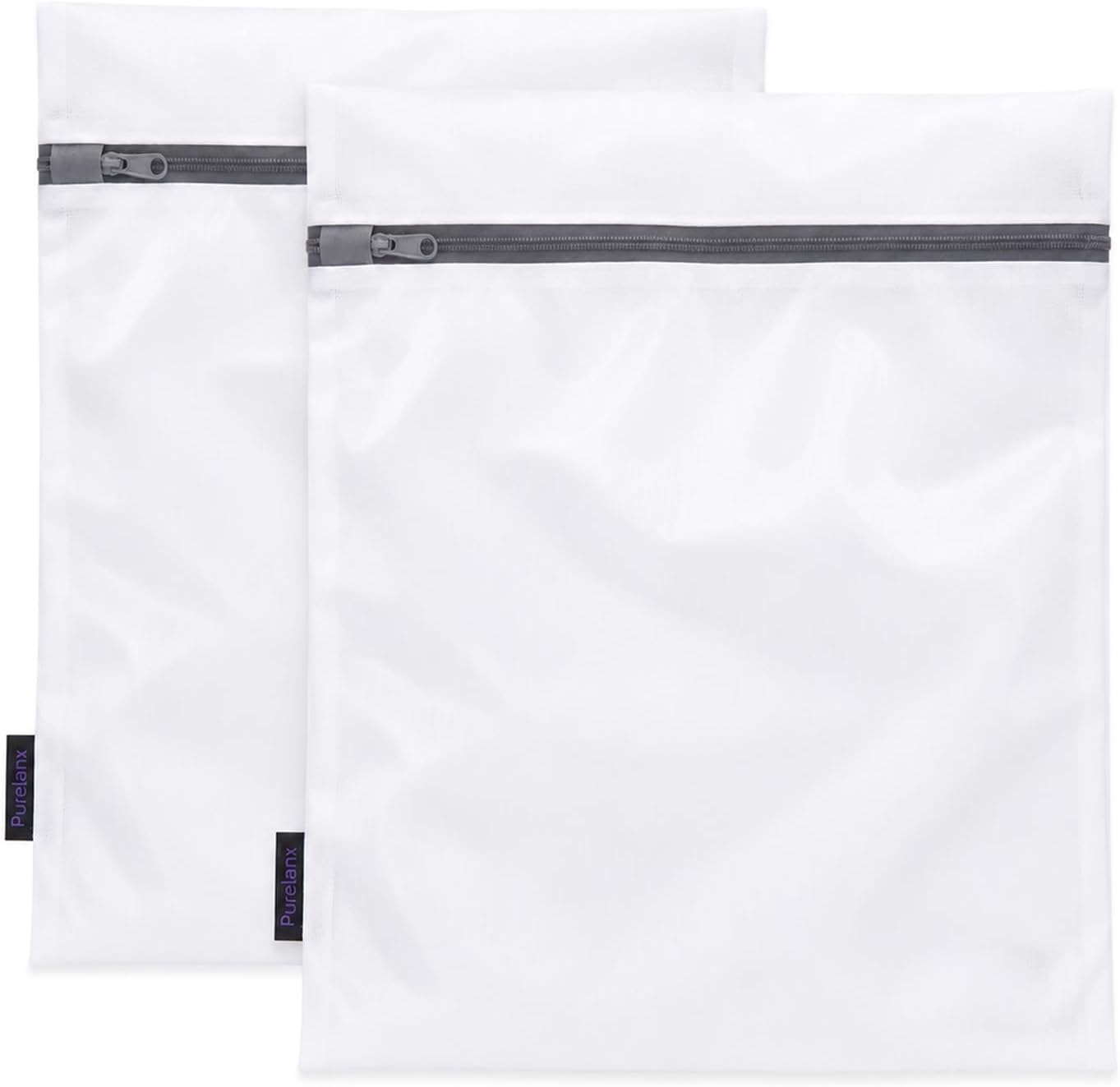 Mesh Laundry Bags Reusable Fine-Mesh Laundry Bags with Zippers and Elastic Edges—Delicate laundry protection bags for underwear, bras, socks, and other intimate apparel(2pc)
