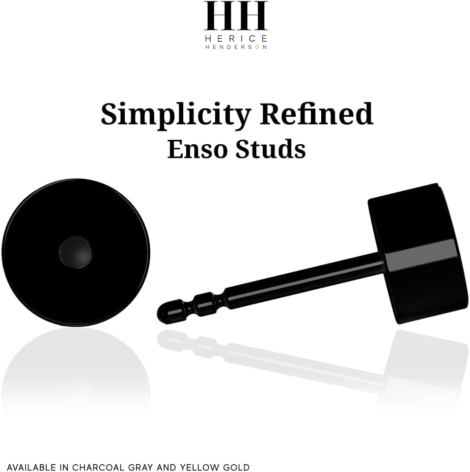 Elegant Stud Enso Stud Earrings – Minimalist 5.5mm Round Earrings with 3.5mm Width, Timeless Everyday Jewelry for Women, Polished Finish, Lightweight & Hypoallergenic