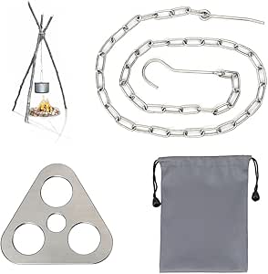 LUFEIS Dreibein für Feuerschale, Feuerstelle für Schwenkgrill, Dreibein