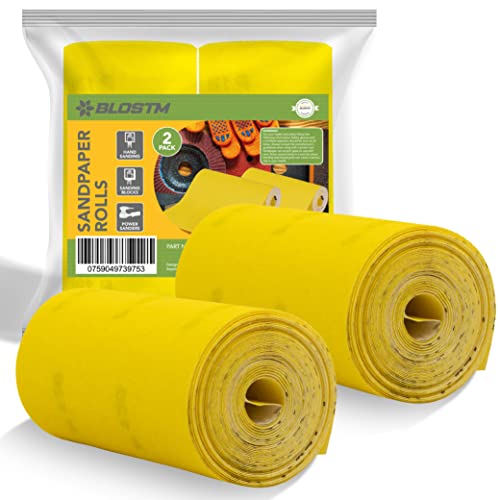 BLOSTM Rollo Lija Tela P180 Y P120 Abrasividad Media Y Fina Papel De Lija Para Madera, Metal, Plástico, Etc. - 5m