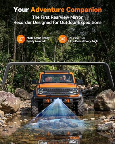 Image of WOLFBOX G900 Tripro Bumper-N 3 Channel 4K Mirror Dash Cam, 4K+2.5K+1080P Front Rear & Bumper Camera,8MP STARVIS 2 IMX 678 Night Vision,12 inch Smart Screen for Off-Road & Blind Spot(SD Card Not Included)