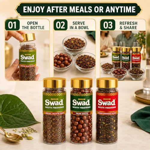 Image of Panjon Swad Paan Combo Mukhwas Mouth Freshener, Pack of 3