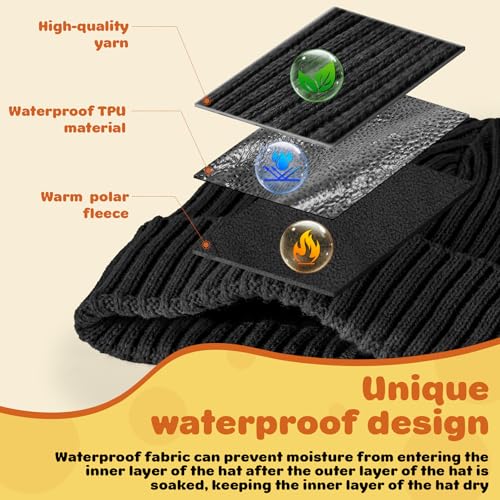 Sukkeen Kids Winter Beanie Hat for Girls & Boys - Warm Knitted Hat, Age 3-10, Seepage Proof, Skull Cap for Daily Outdoor Use2