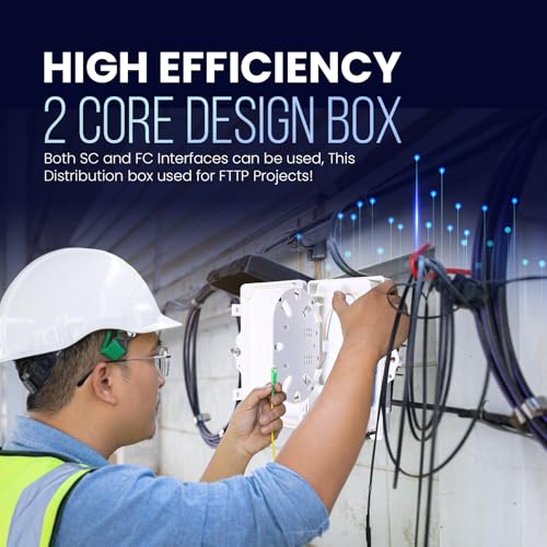 Image of ETS Fiber Optic Distribution Box 2 Core - IP65 Waterproof, UV Resistant, FTTH, FTTx, Wall /Pole Mountable, Industrial Networks, Fusion Splicing, SC /LC /FC Adapters, Cable Management