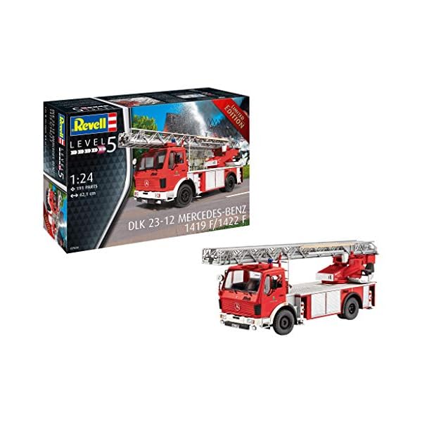 Revell 7504 Limited Edition Feuerwehrauto DLK 23-12 Mercedes Benz 1419 F/1422 F zum Selberbauen, Automodellbausatz 1:24…