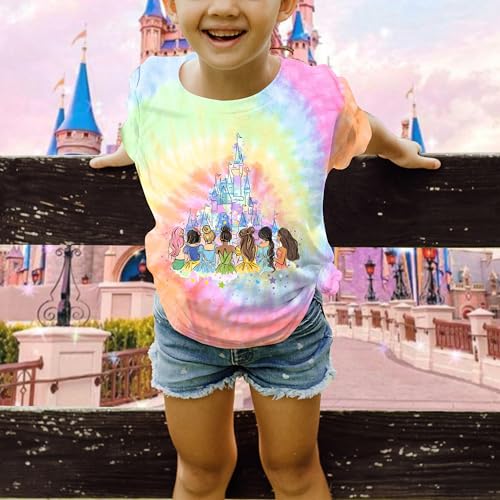 Magical Shirt for Girl: Magic Kingdom Prinecess Tshirt Princess Shirts Youth Girls Cute Tie Dye Family Vacation Trip Tee4