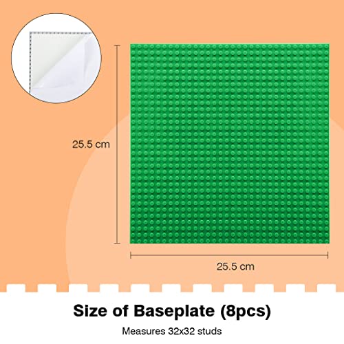 Etarnfly 66204905 8 Pack Peel-And-Stick Building Baseplates, 10 Inchx10 Inch Classic Building Boards - 100% Compatible With All Major Brands Of Toy Building Sets, Sturdy Stacking Play Table Top thumb #6