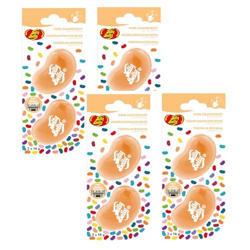 Image of Jelly Belly Car Vent Air Freshener Pack w /2 Vent Clips (4 Packs, Pink Grapefruit)