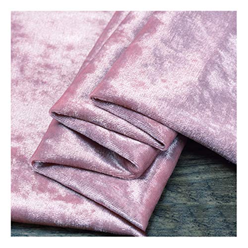 NAKAN Tela de Terciopelo Triturado por Metro 160cm Ancho Material de Terciopelo Elástico en 4 Direcciones para Ropa Disfraces, Manualidades, Costura, Decoraciones(Color:Rosado)
