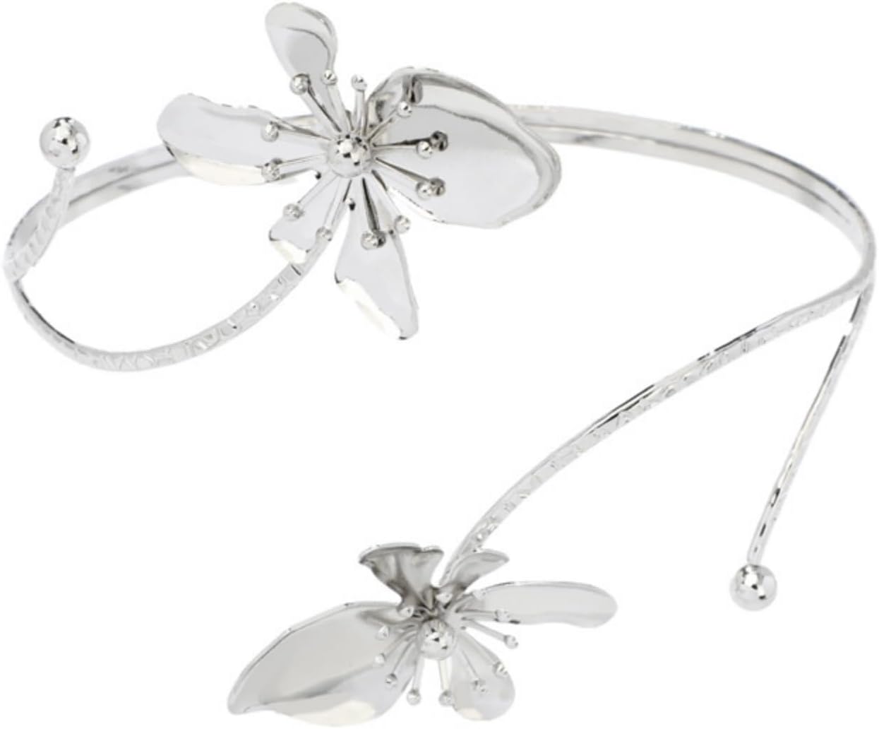 COLORFUL BLING Adjustable Gold Flower Floral Arm Cuff Bracelet Bangle Armband Upper for Women Statement Arm Jewelry Gift