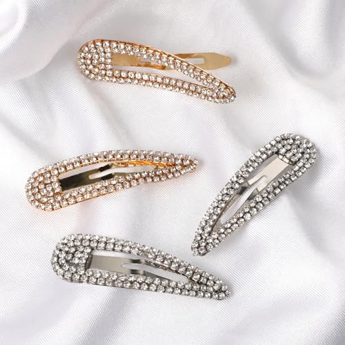 4 piezas pinzas de cabello con cristales brillantes miniatura 4