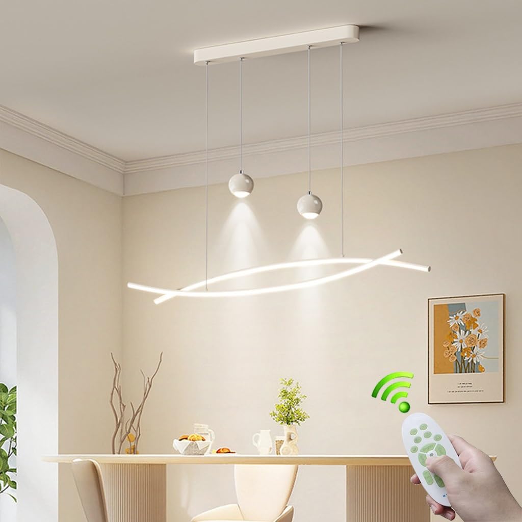 Suspension LED linéaire pour îlot de cuisine et table à manger moderne
