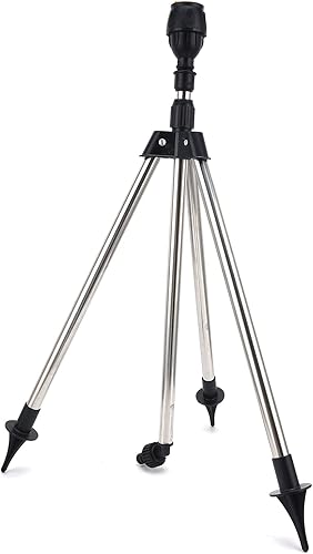 Miniatura 2 de Haofy Aspersor de riego de jardín giratorio de 360 grados, negro, acero inoxidable y plástico, altura y ángulo ajustables, fácil de usar, ahorro de
