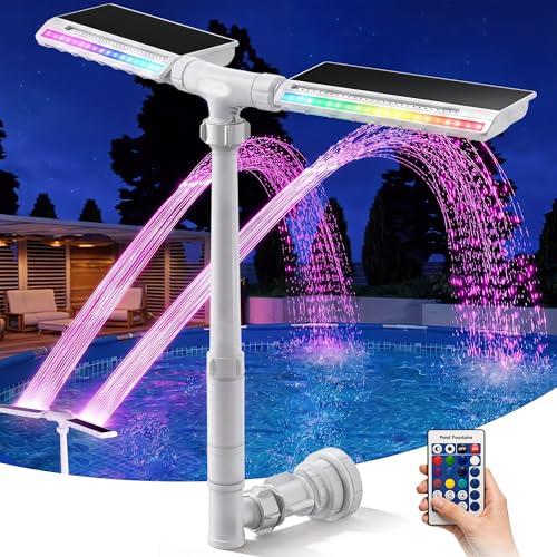 Upgraded Solar Pool Fountain with LED Lights & Timer