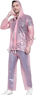 lineoval 100% Transparent Waterproof PVC Zipper Raincoat With Jacket | Hooded and Pant With Pockets | for Men and Women-picture-45