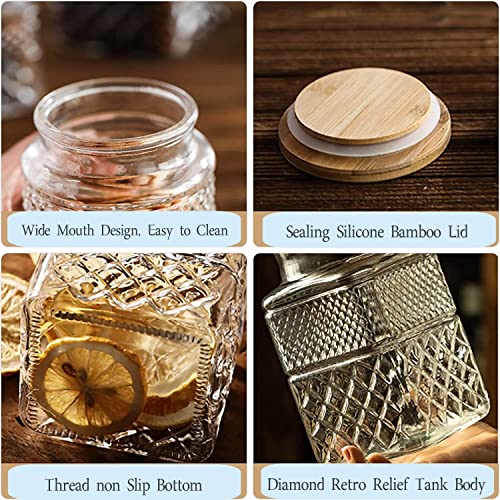 Prettidecor Glass Storage Jar with Bamboo Lid