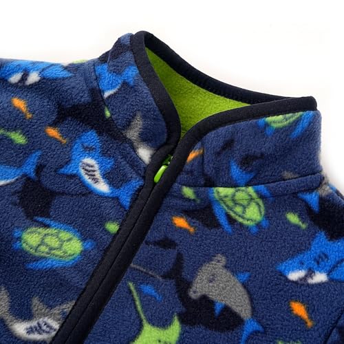 Image of Toddler Boys Girls Fleece Jacket Lightweight Fall Spring 2-12 Years | Soft Anti-Pilling Fleece, Easy Zip-Up, Hand-Warm Pockets, Windproof Stand Collar, Wear Alone or as Layer, Ideal for School