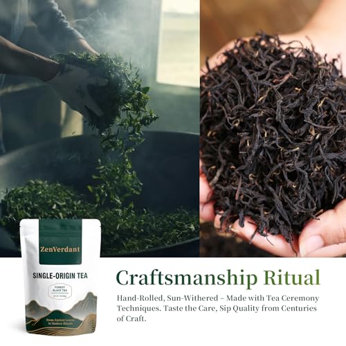 Image of ZenVerdant Yunnan Forest Black Tea Loose Leaf, Floral & Fruity Notes, 3 oz