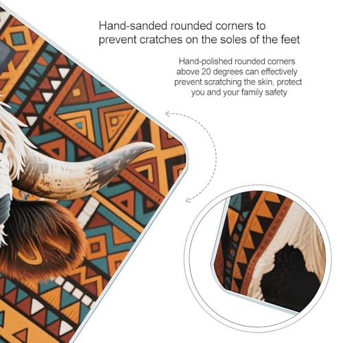 Báscula de baño digital Aztec Ethnic Tribal Cow miniatura 4