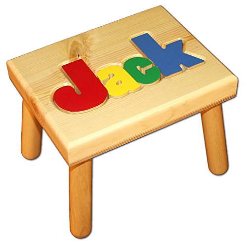 Damhorst Toys 101 Personalized Wooden Child'S Name Puzzle Stool Primary Colors thumb #2