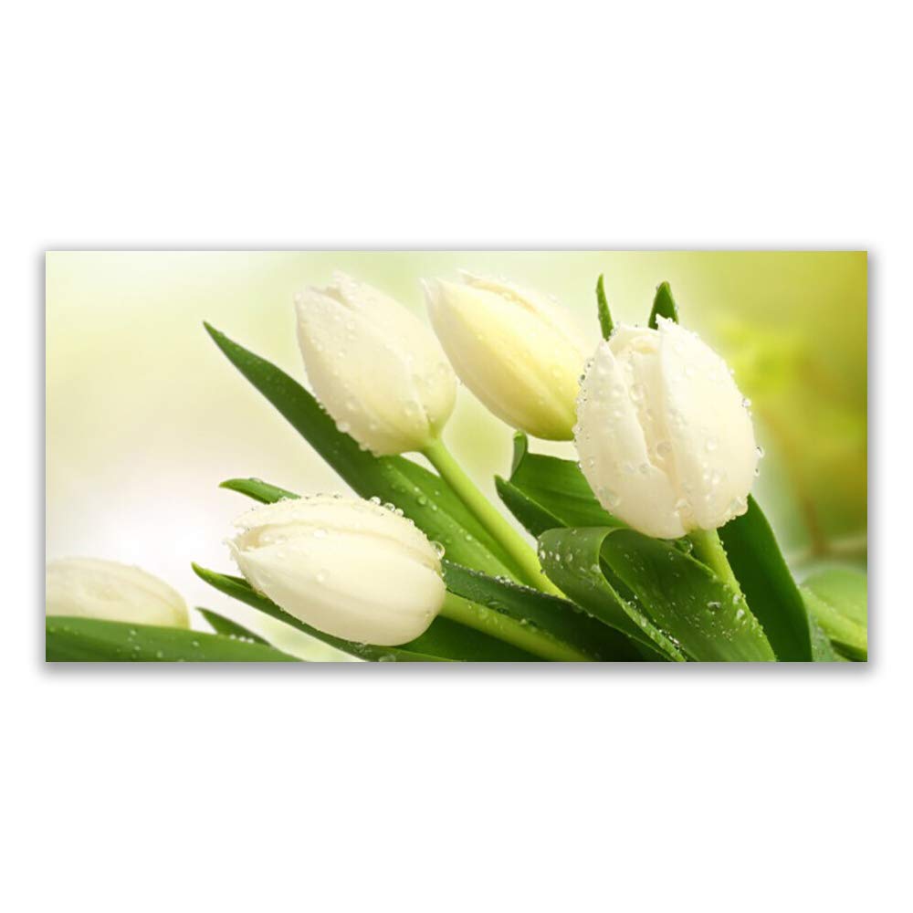 Tableau en Verre 140x70cm Tulipes pour un Salon Moderne et Lumineux
